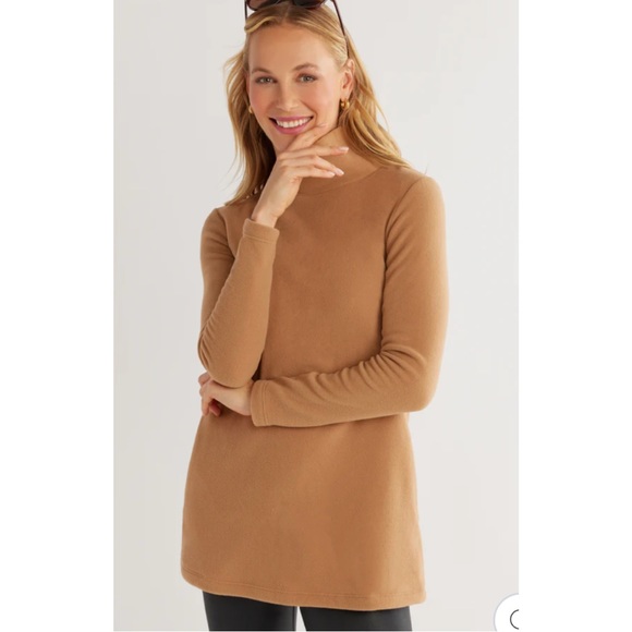 Dudley Stephens Cobble Hill Turtleneck - Camel Small - Picture 1 of 10